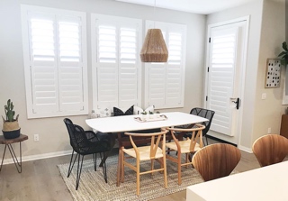 Plantation shutters dining room